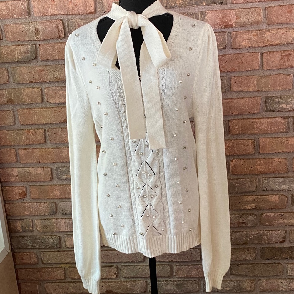 New York & Company Cream Knit Sweater